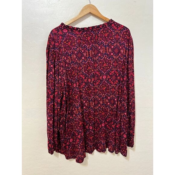 Croft & Borrow Womans Floral Top Size 4X Boho Western Peasant Beachy Hippie Work - Picture 9 of 12